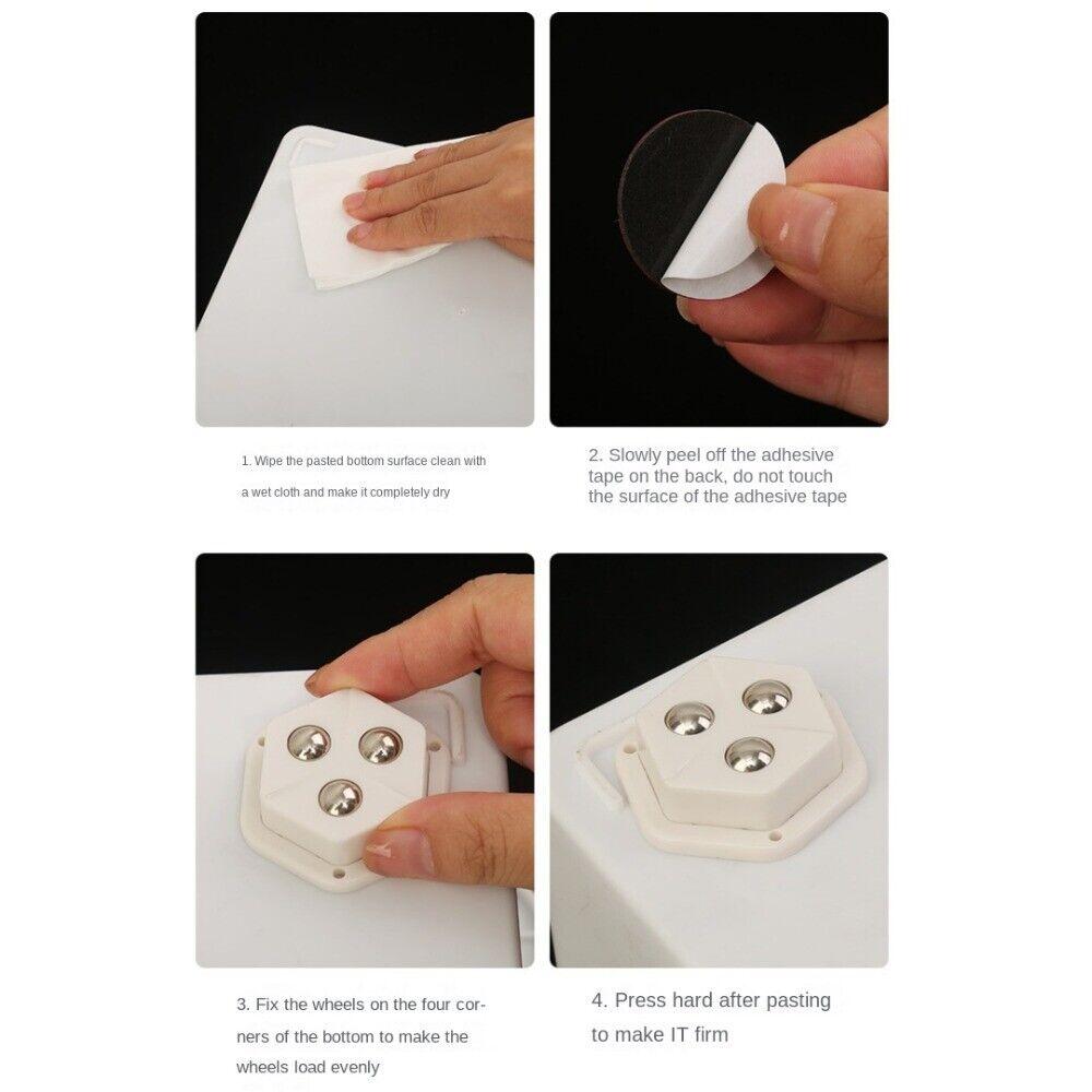 4 Pcs Pentagon Mini Caster Wheels