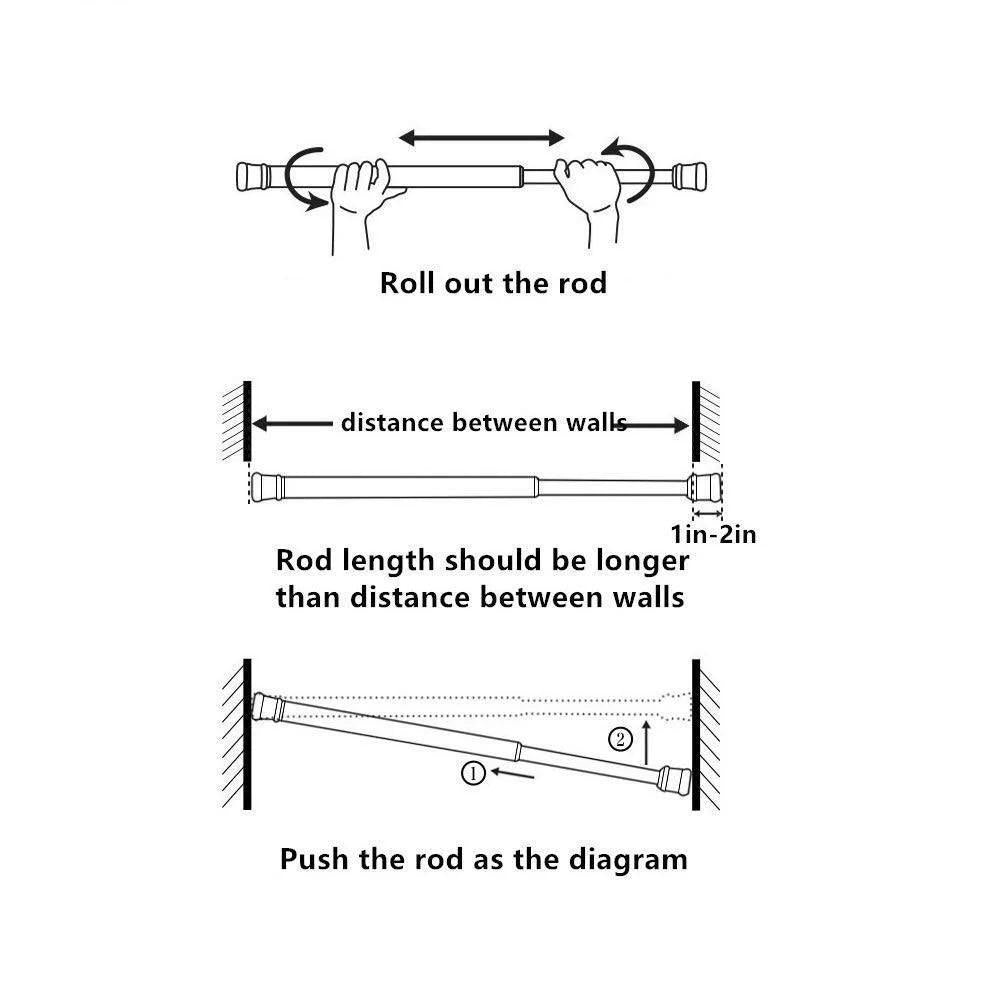 Adjustable Tension Rod – Drill-Free Curtain & Clothes Drying Rod (Up to 9 Feet)