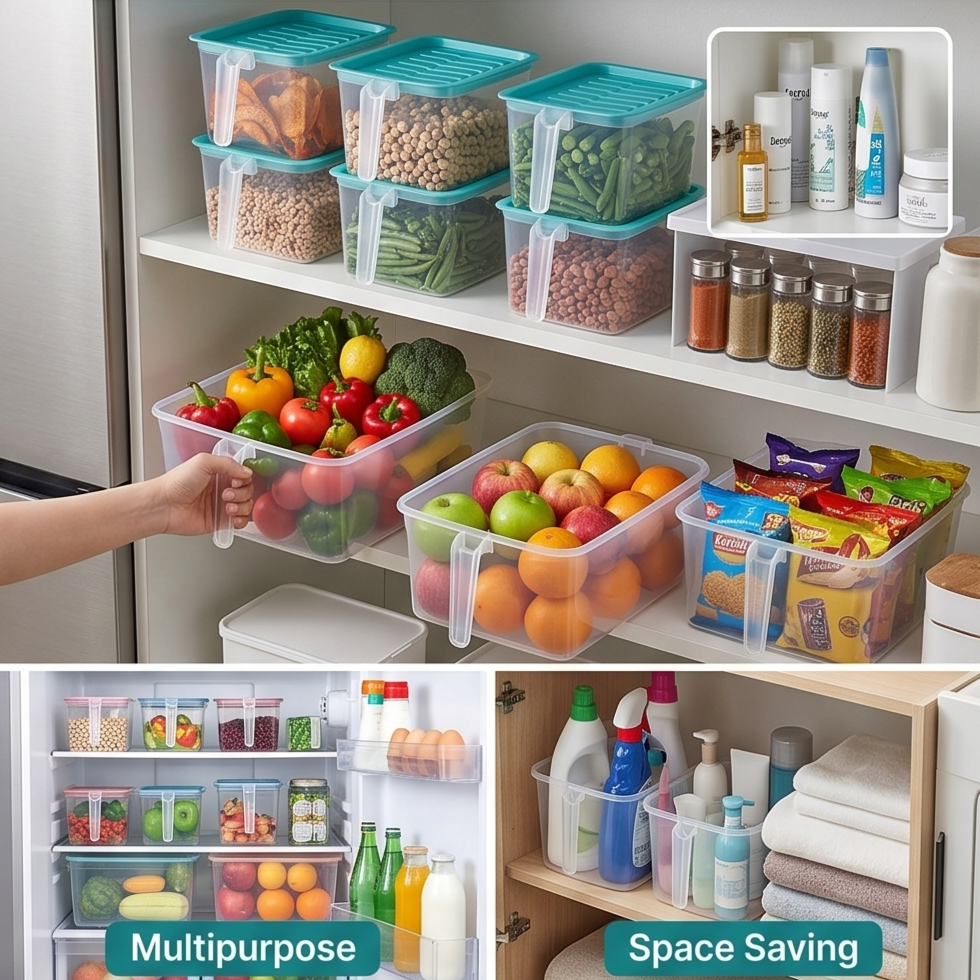 Buy 3 Get 3 FREE Kitchen Storage Basket Set | Unbreakable Multipurpose Organizers (Pack of 6)