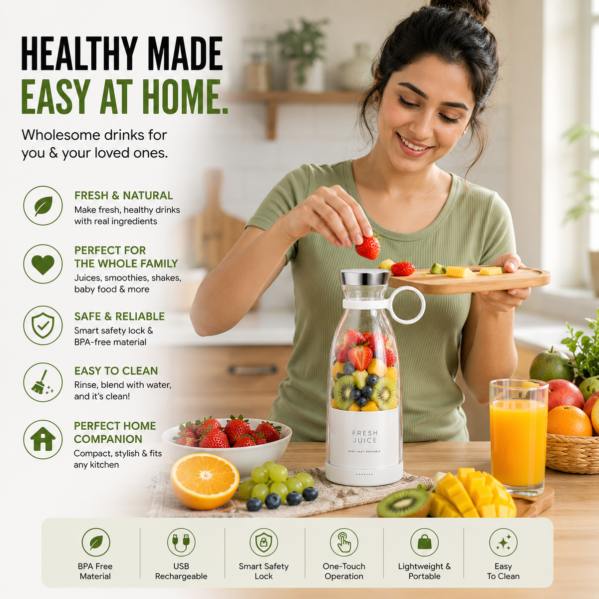 FreshBlend™ Portable Mini Juice Blender