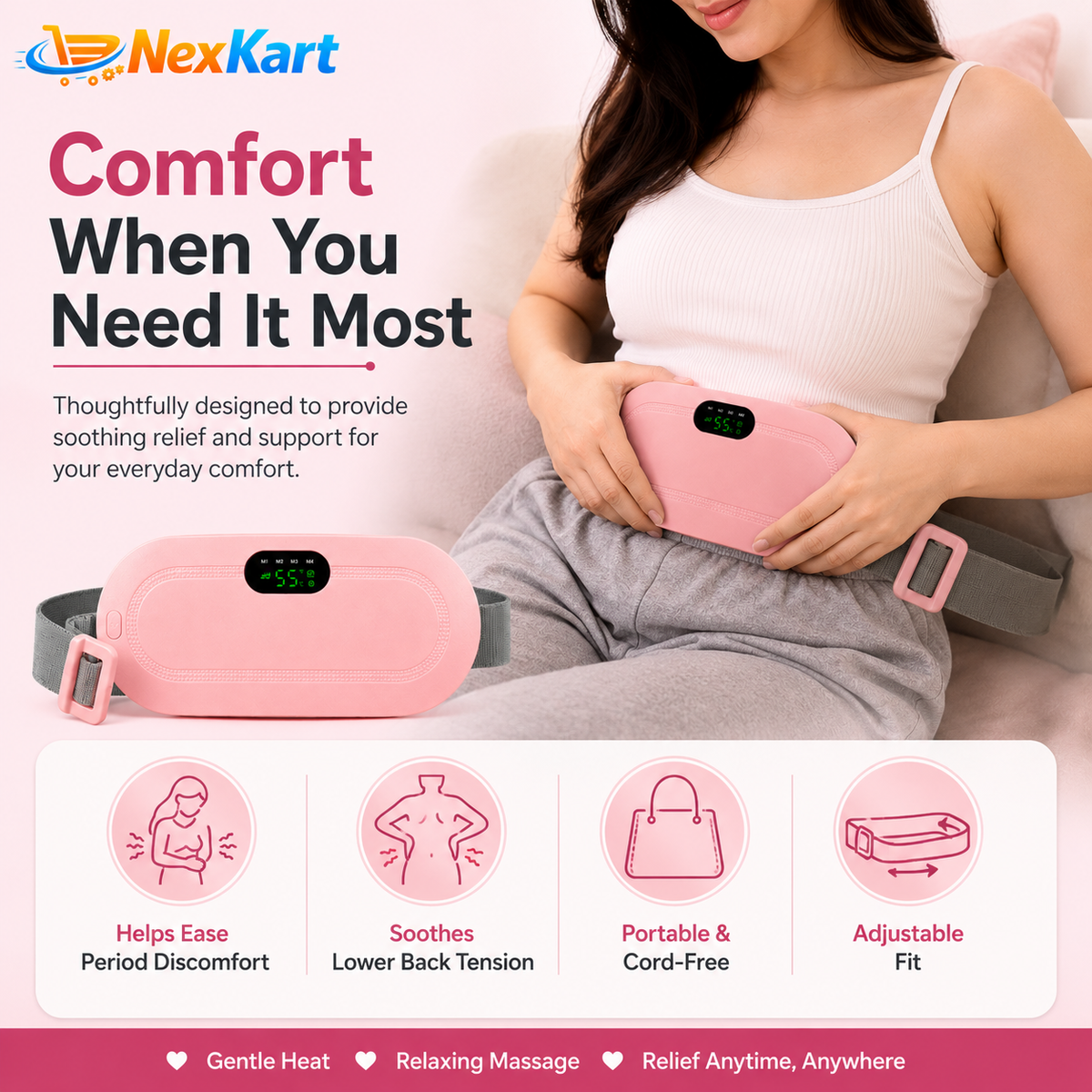 CrampFree™ Heating Belt for Period & Back Pain