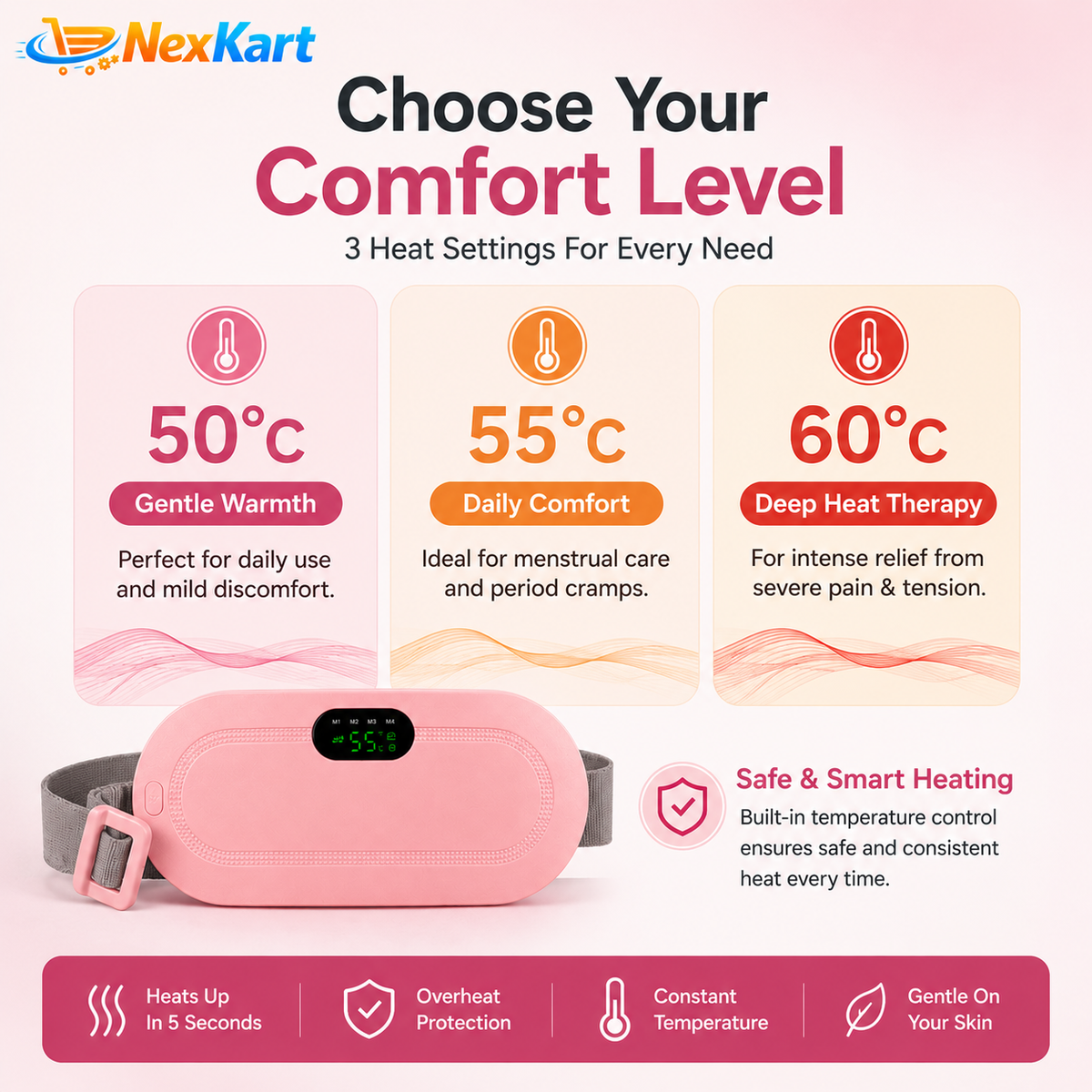 CrampFree™ Heating Belt for Period & Back Pain