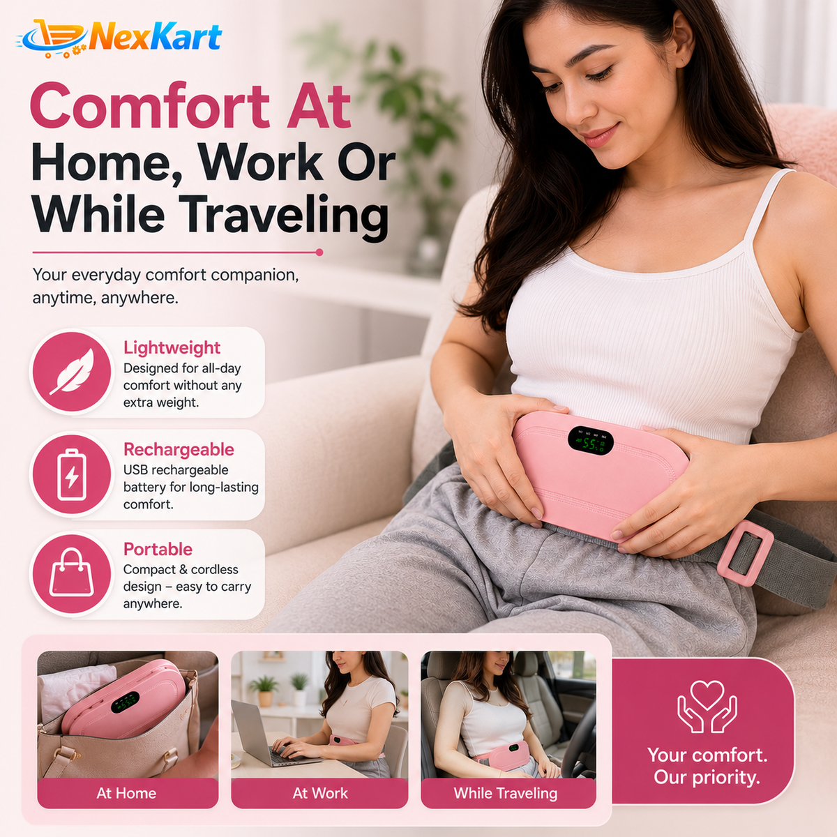 CrampFree™ Heating Belt for Period & Back Pain